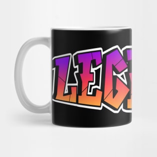 Legends word trippy psychedelic graffiti style letters.Vector Mug